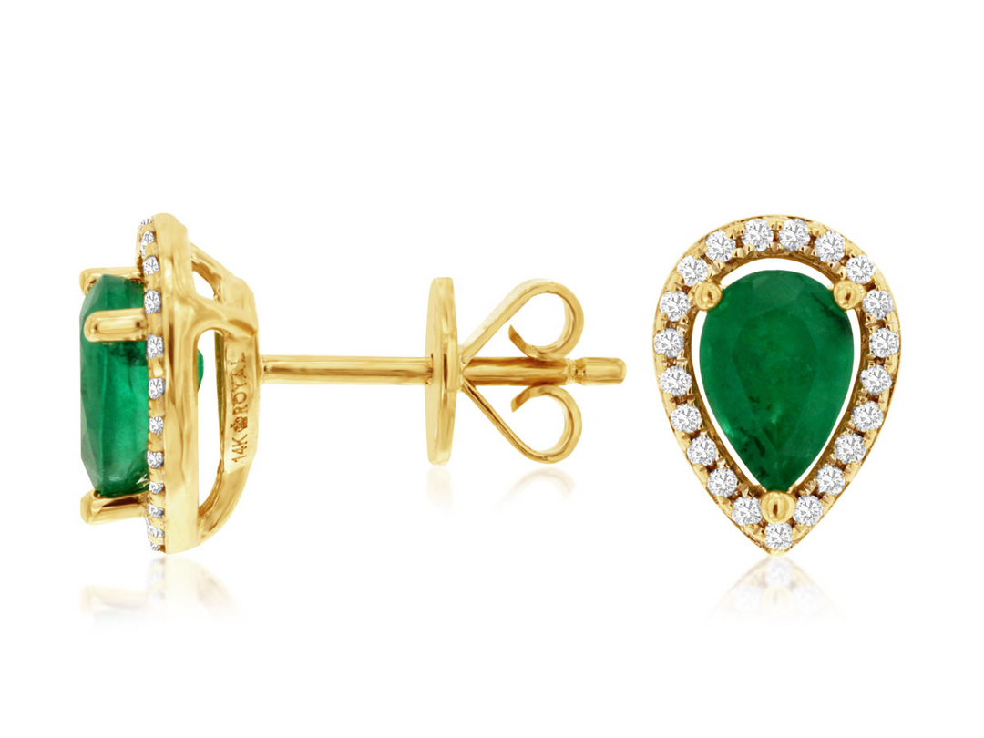 14KY .12 CTW DIA / EMERALD EAR