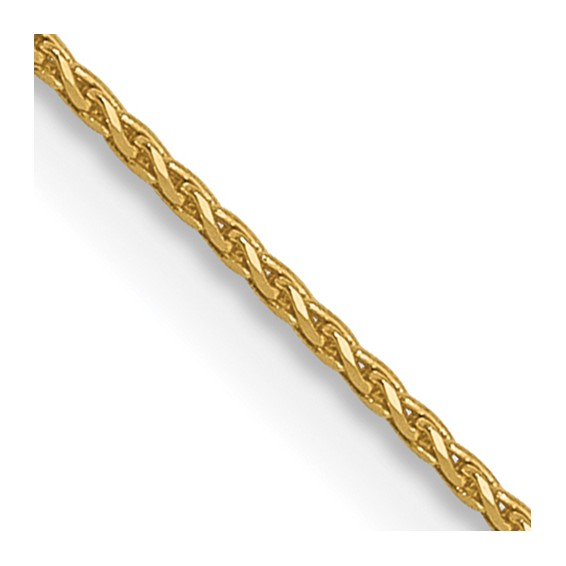 14K Yellow Gold 18 Inch Diamond Cut Spiga Chain