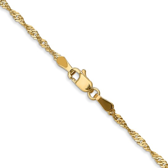 14K Yellow Gold 1.6mm Singapore Chain 18"