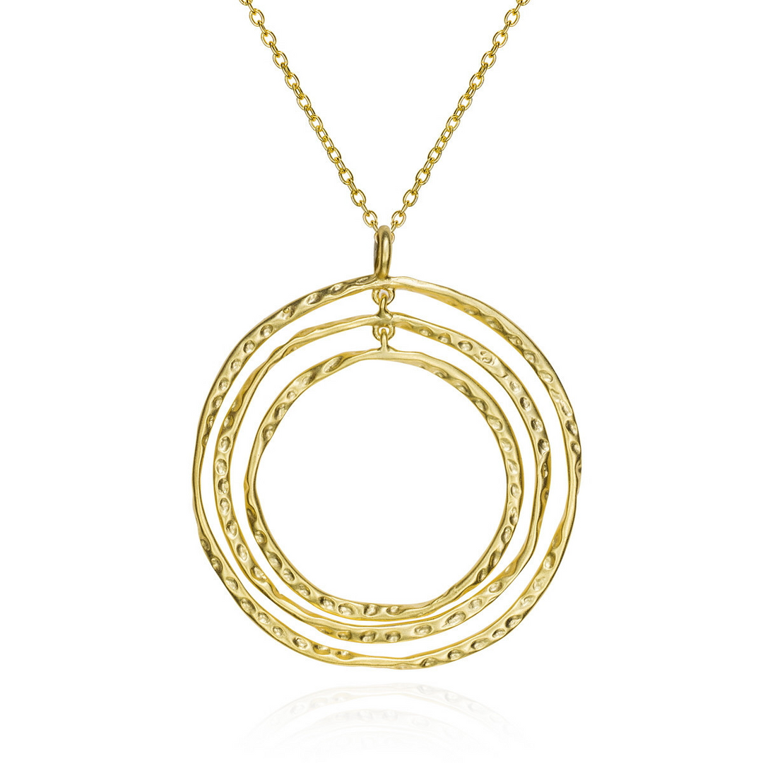 Sterling Silver Pendant with interlinked hoops in sterling silver with 18k gold vermeil