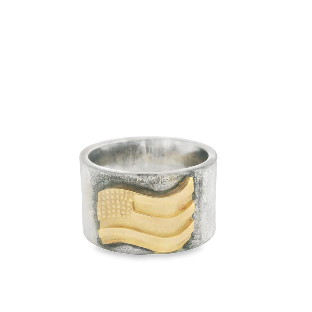 Sterling Silver USA Flag Fashion Ring