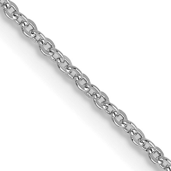 14K White Gold 1.1mm Flat Cable Chain 18"