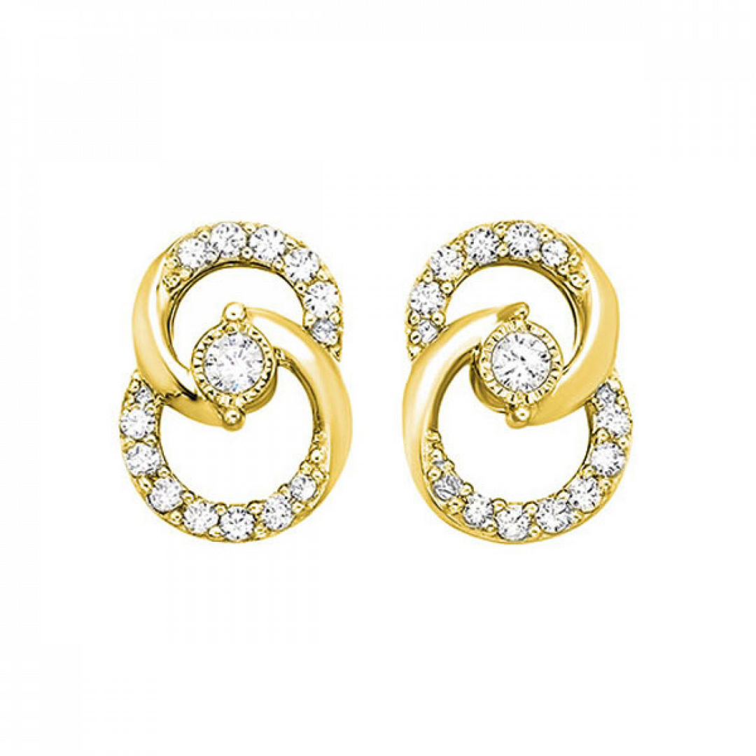 10K Yellow Gold 0.25 CTW Natural Diamond Fashion Stud Earrings