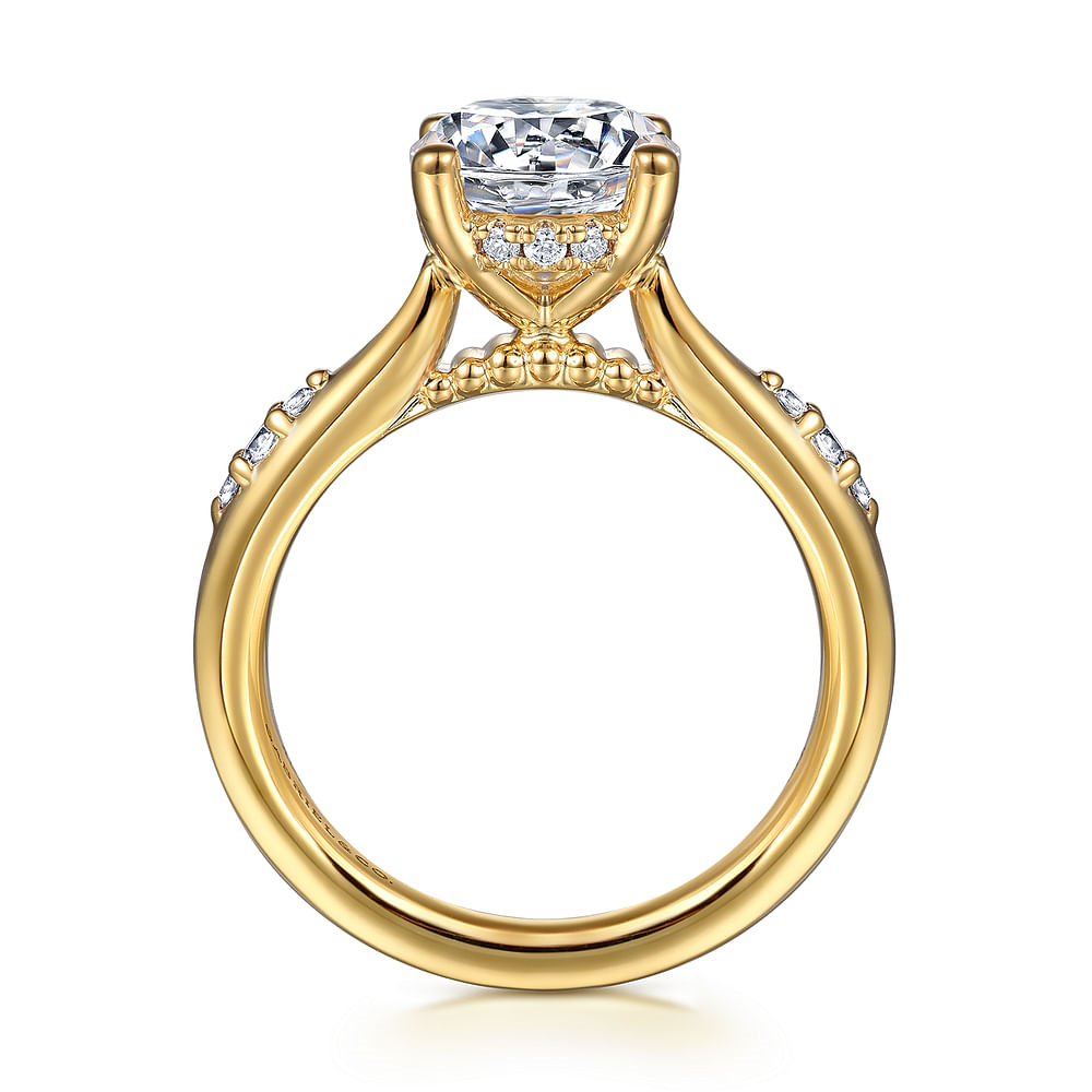 14K Yellow Gold Round Cathedral Diamond Engagement Ring (2 ct.)