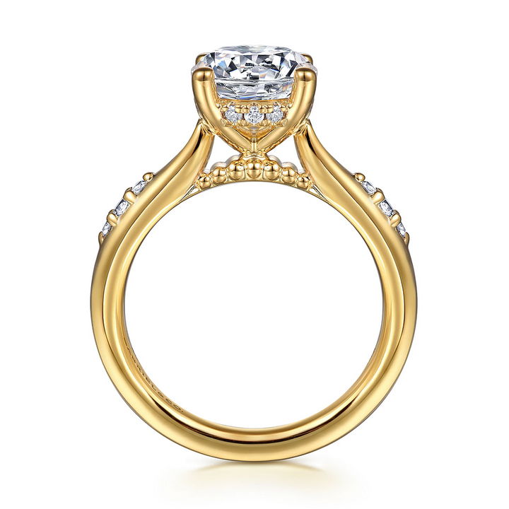 14K Yellow Gold Round Cathedral Diamond Engagement Ring (2 ct.)