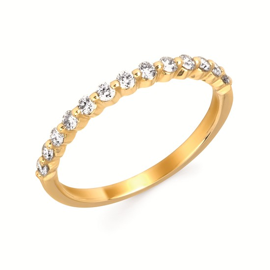 14K Yellow Gold 0.33CTW Natural Diamond Wedding Band