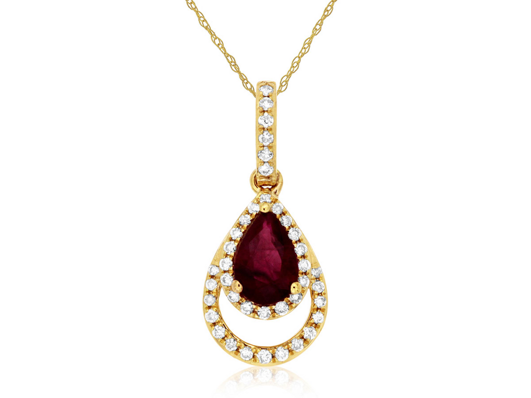 14KY .11 CTW DIA / RUBY PEND.