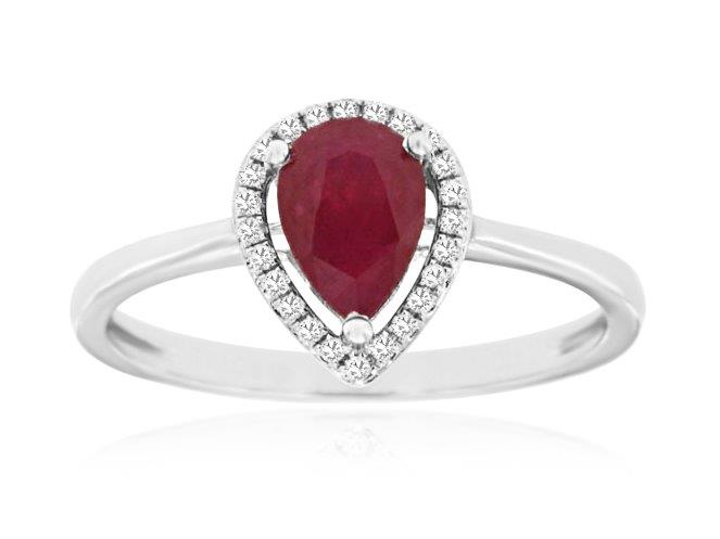 14KW .08 CTW DIA / RUBY RING 0