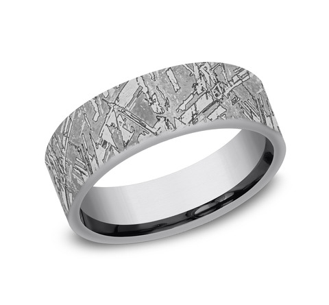 Dark Gray Tantalum Meteorite Standard Fit 7mm Wedding Band