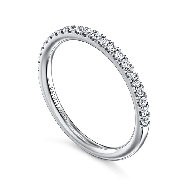 14K White Gold 0.22CTW Natural Diamond Wedding Band