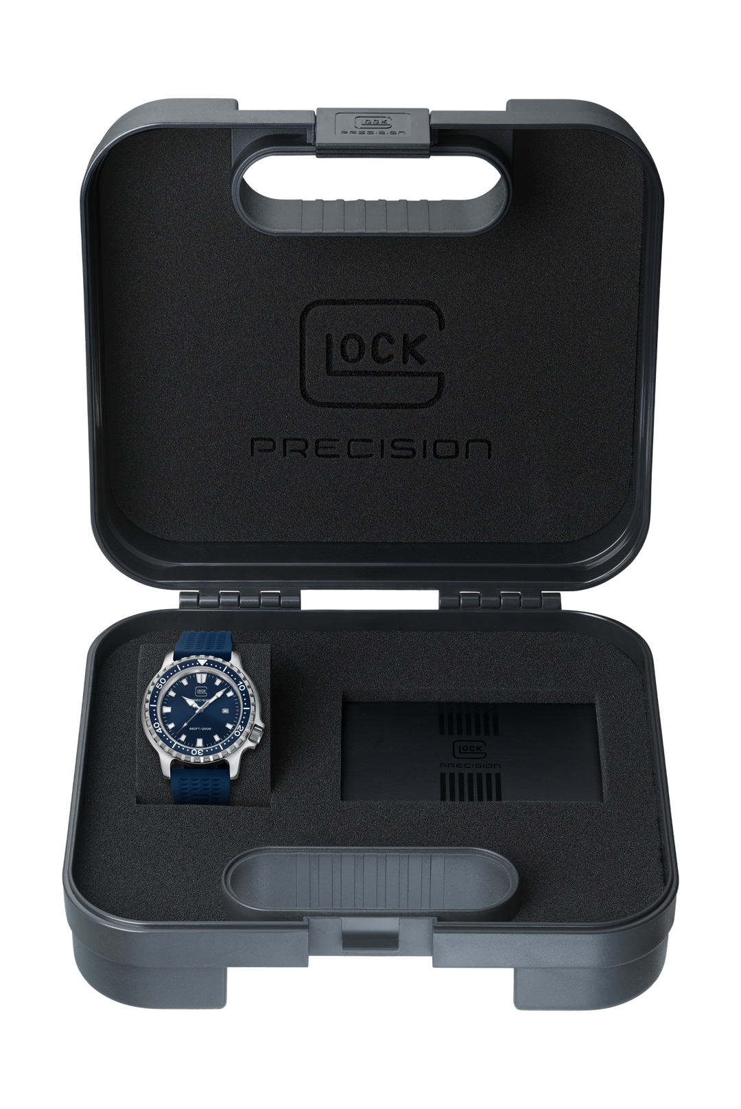 GLOCK GW-44-1-22 Silver-Tone Diver Watch with Blue Strap