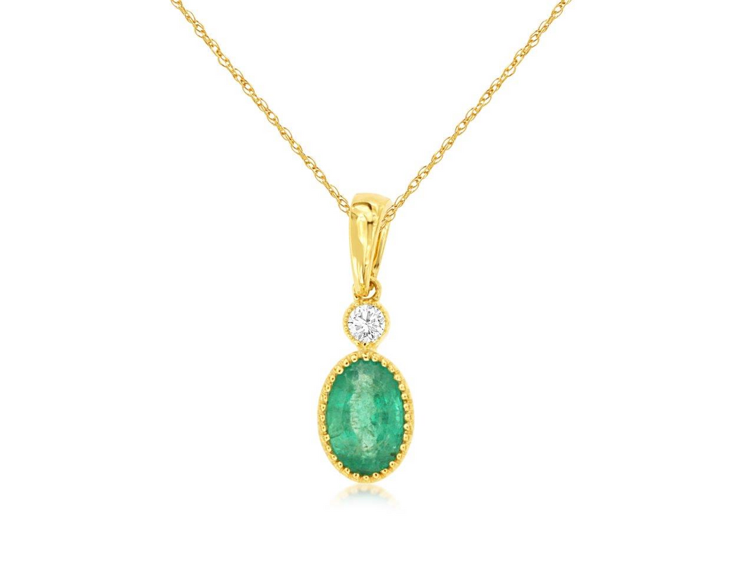 14KY EMERALD PENDANT 086