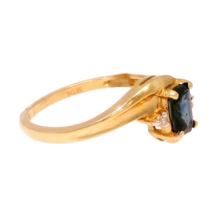 14KY .02 CTW DIA / SAPH. RING