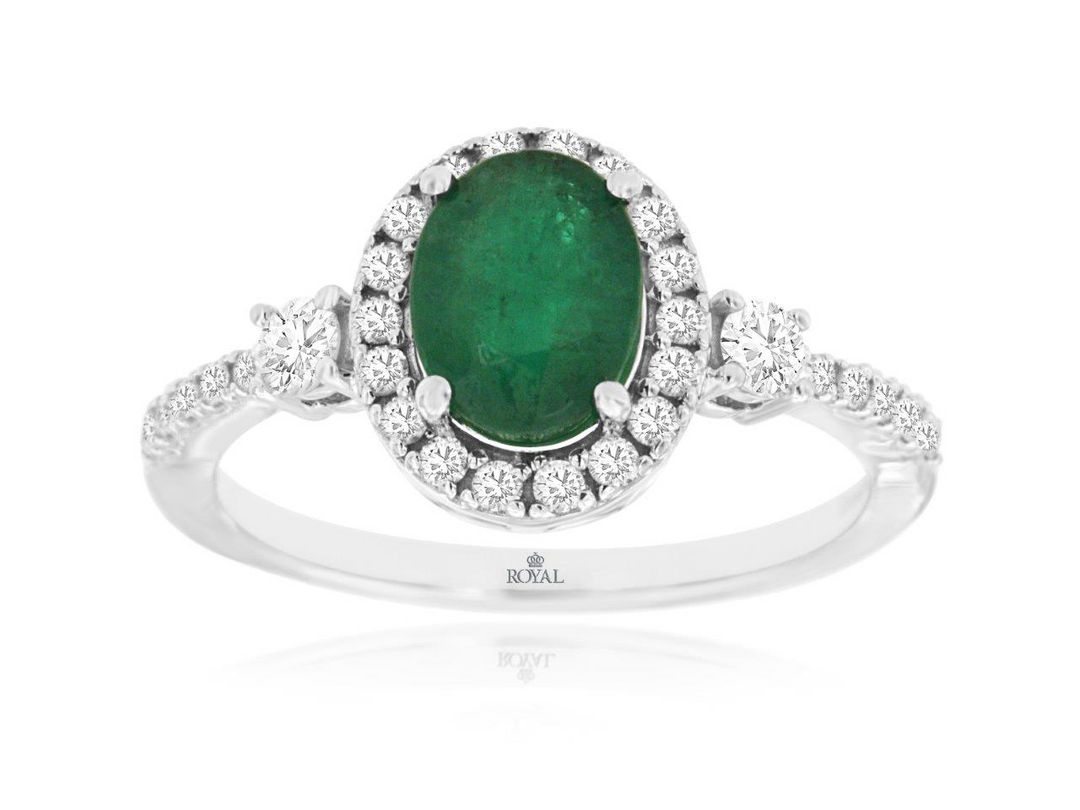 14KW .40 CTW DIA / EMERALD RIN