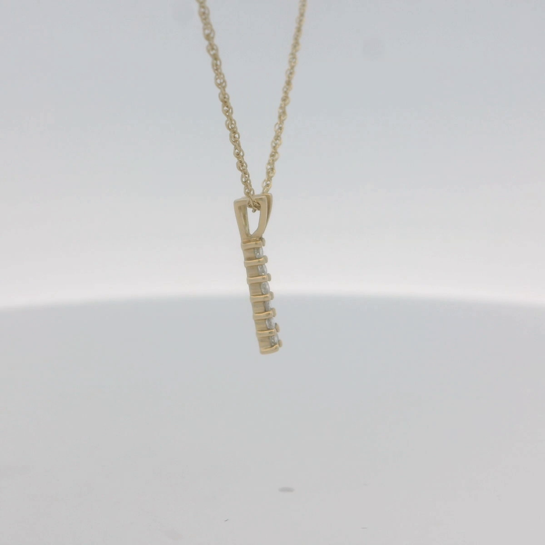 14K Yellow Gold Estimated 0.12 CTW Natural Diamond Vintage Pendant