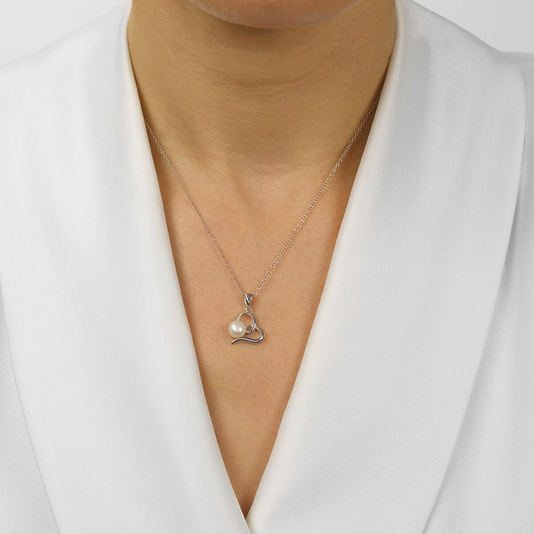 Sterling Silver Pearl Pendant Necklace
