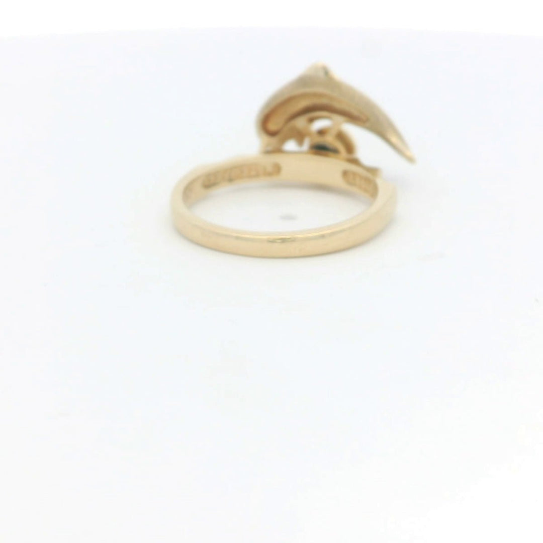 14K Yellow Gold Dolphin Fashion Ring