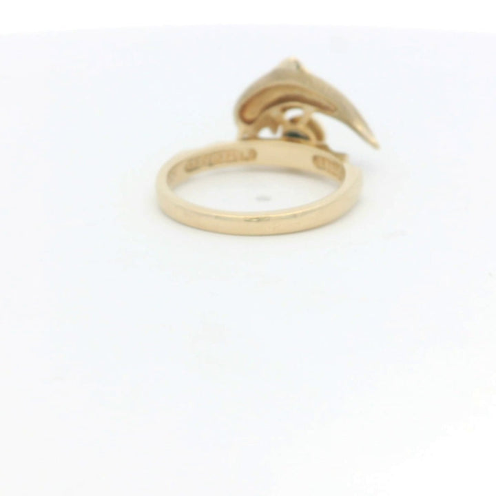 14K Yellow Gold Dolphin Fashion Ring