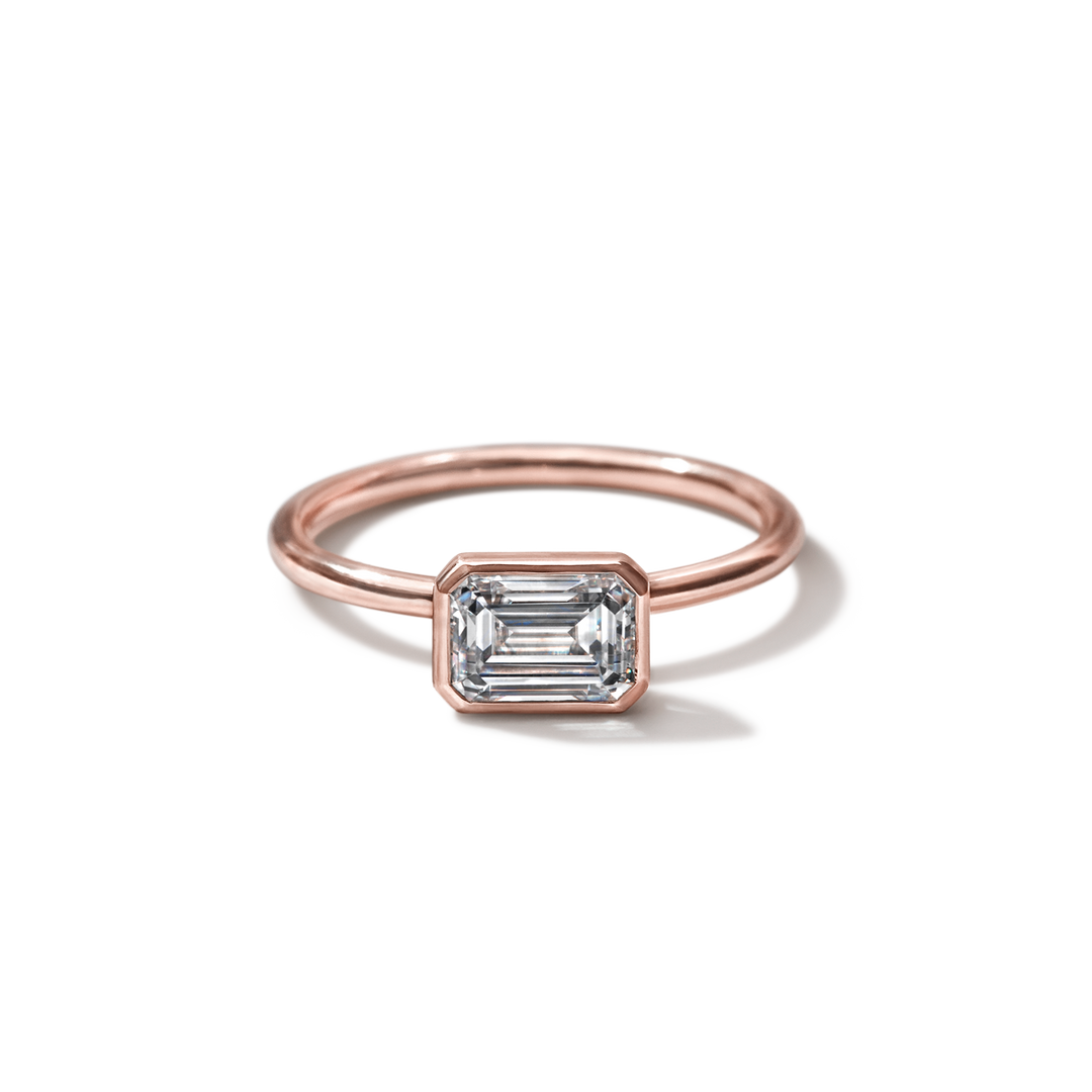 18K Gold Bezel Engagement Ring