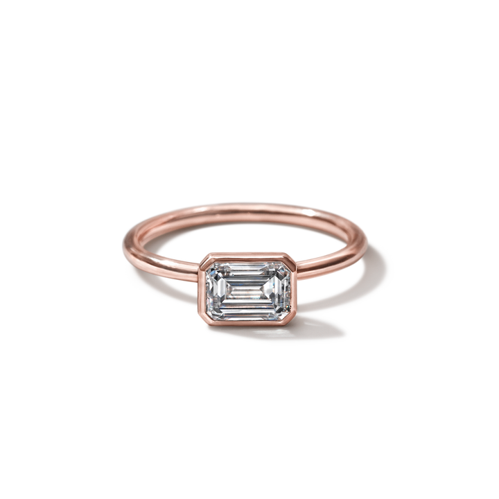 18K Gold Bezel Engagement Ring