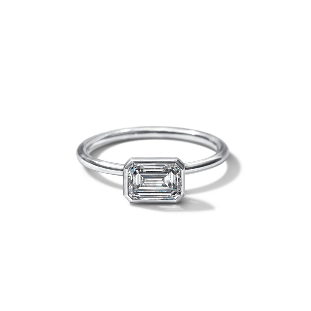 18K Gold Bezel Engagement Ring