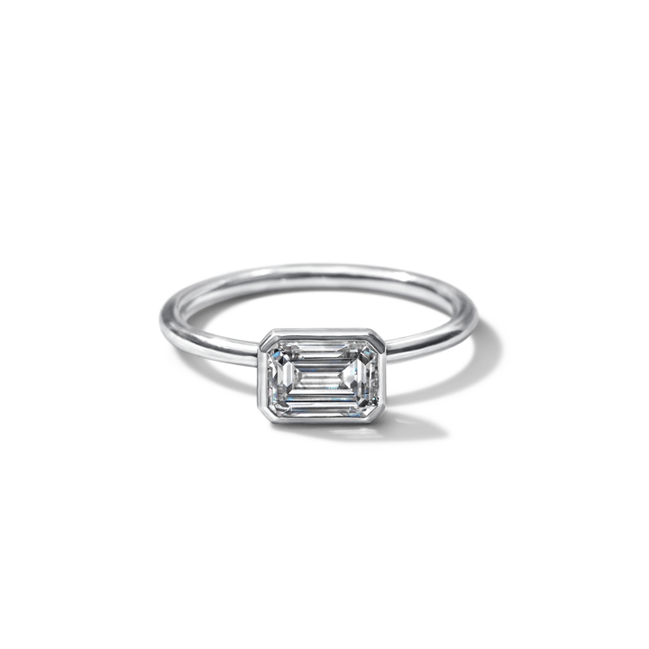 18K Gold Bezel Engagement Ring