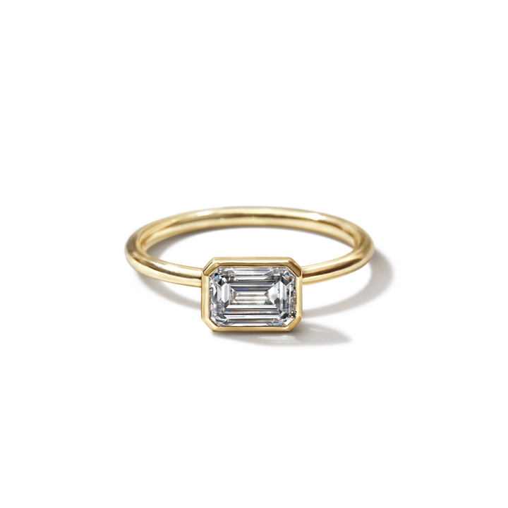 18K Gold Bezel Engagement Ring