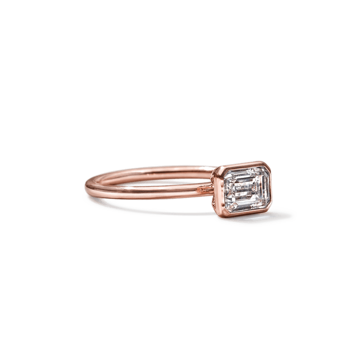 18K Gold Bezel Engagement Ring