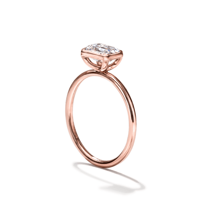18K Gold Bezel Engagement Ring