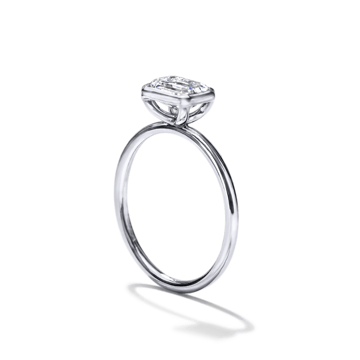 18K Gold Bezel Engagement Ring