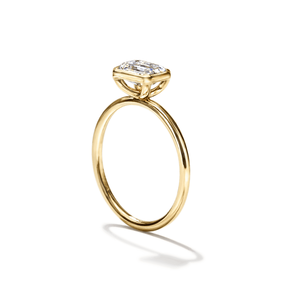 18K Gold Bezel Engagement Ring
