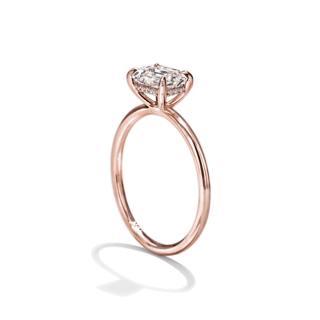 18K Gold East-West Solitaire Engagement Ring