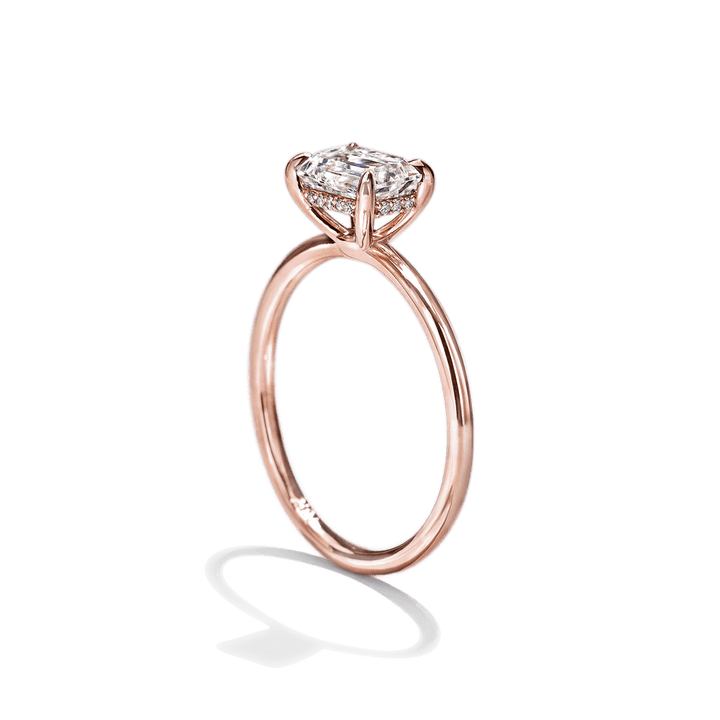 18K Gold East-West Solitaire Engagement Ring