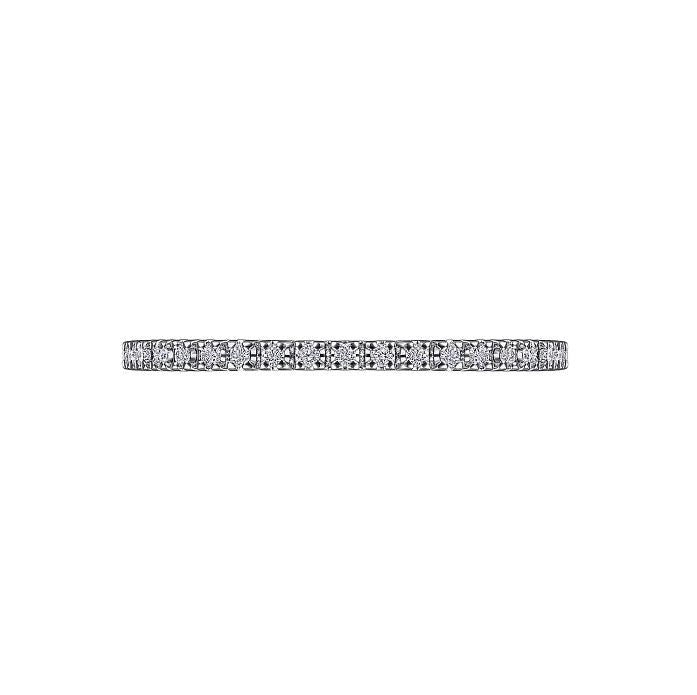 14K White 0.10CTW Natural Diamond Wedding Band
