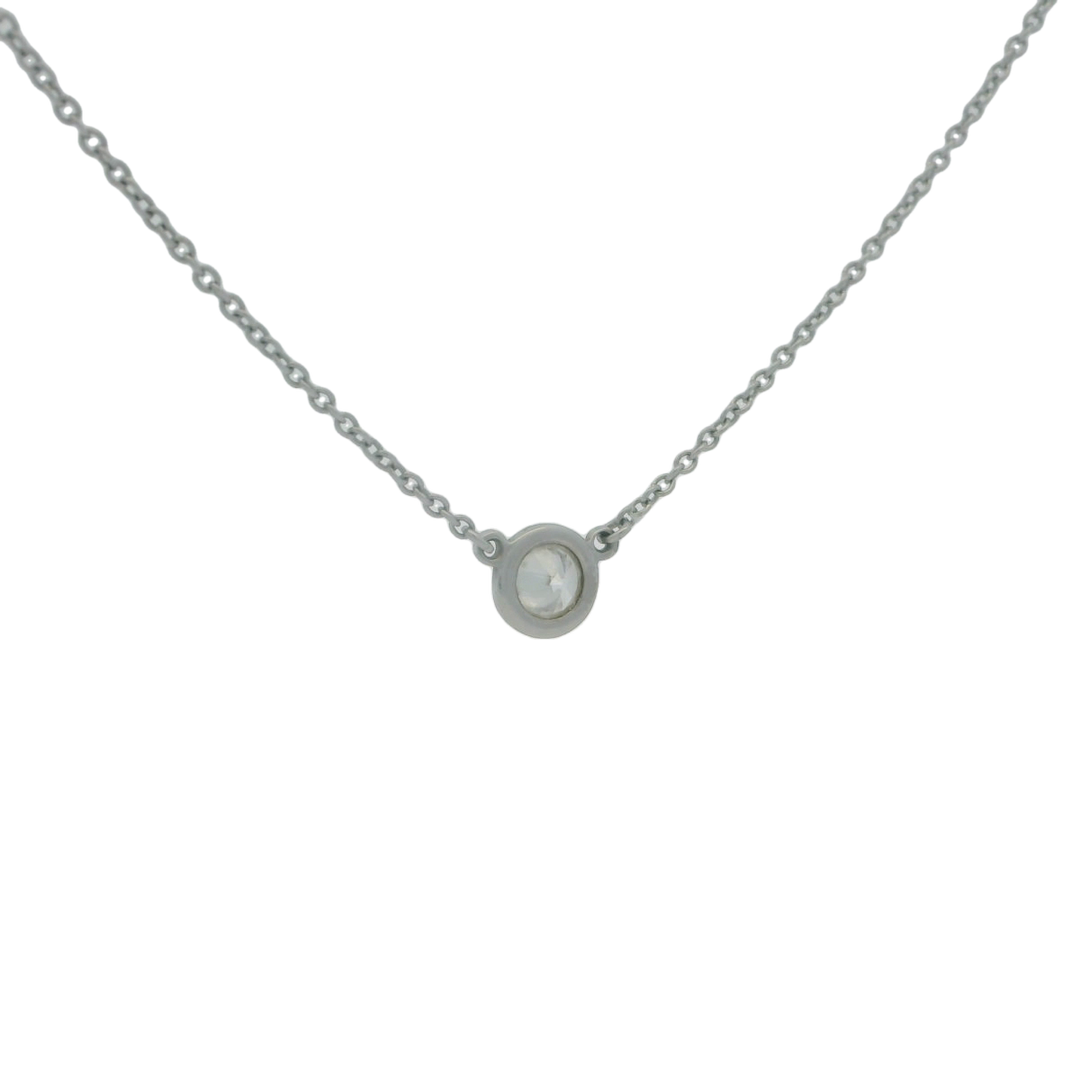 Platinum Estimated 0.25 CTW Natural Diamond Solitaire Pendant Necklace