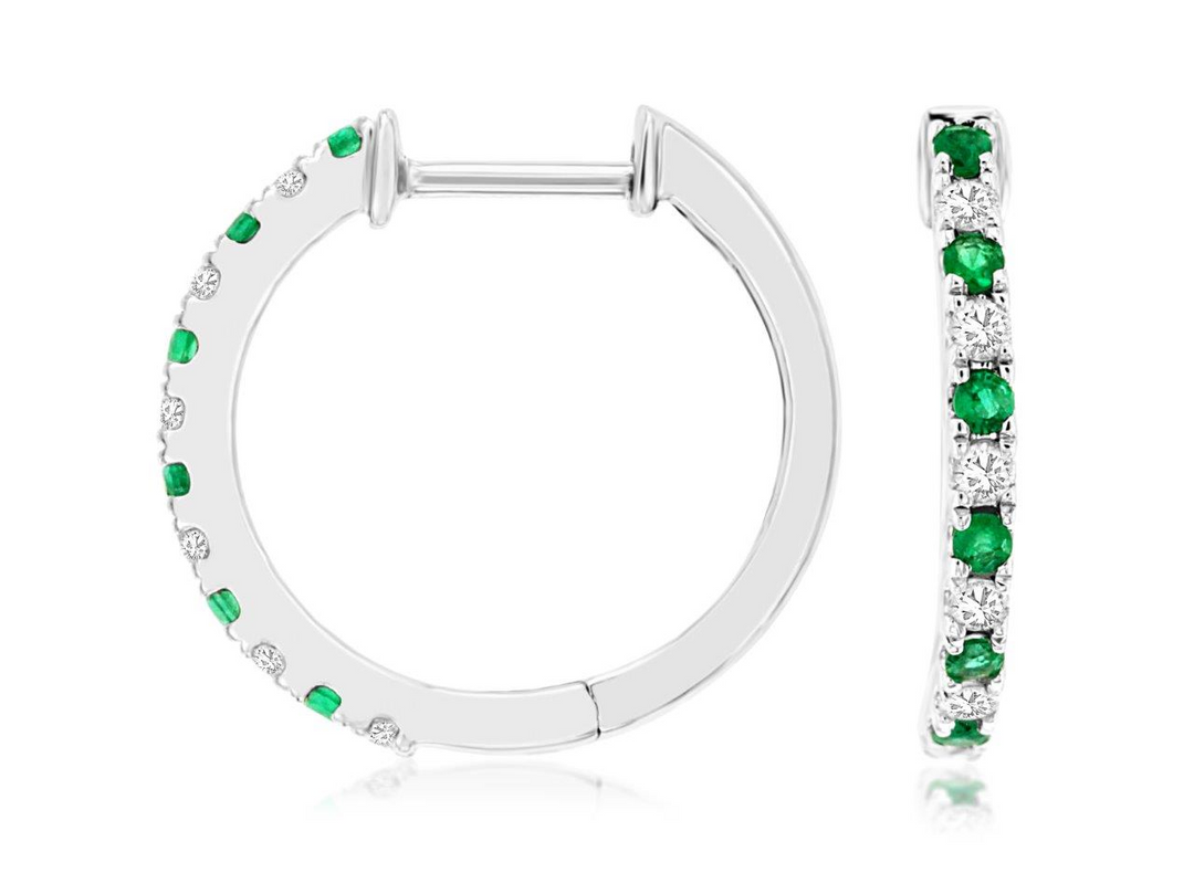 14KW .12 CTW DIA / EMERALD HOO