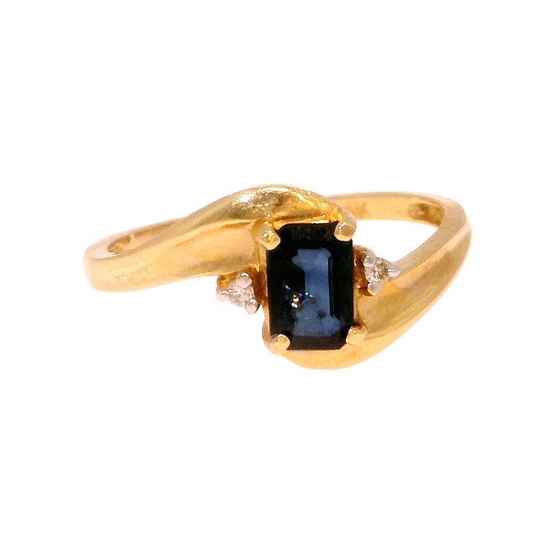 14KY .02 CTW DIA / SAPH. RING