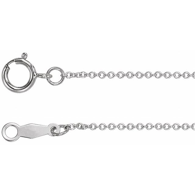 Sterling Silver 1mm Cable Chain 18"