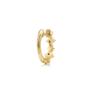 14K Yellow Gold Diamond Huggie Earrings (0.04 CTW)