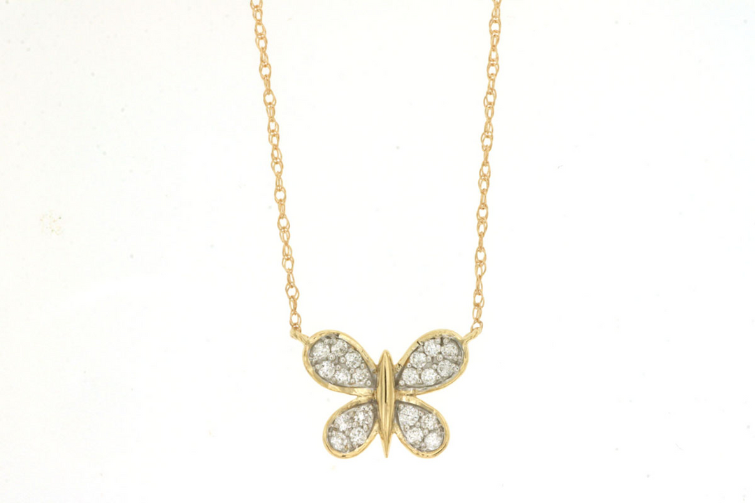 14KY .15 CTW DIA BUTTERFLY PEN