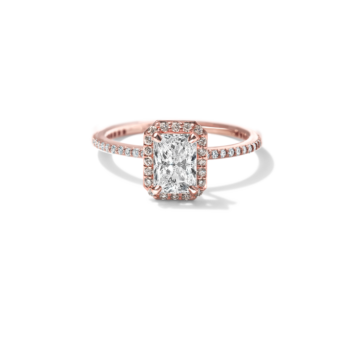 14K Gold Accented Halo Engagement Ring 0.11 CTW