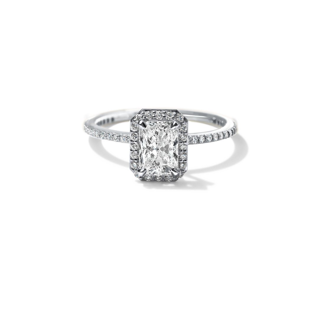 14K Gold Accented Halo Engagement Ring 0.11 CTW