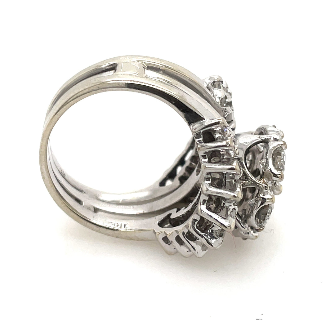 14K White Gold Floral Inspired 3CTW Diamond Bridal Set