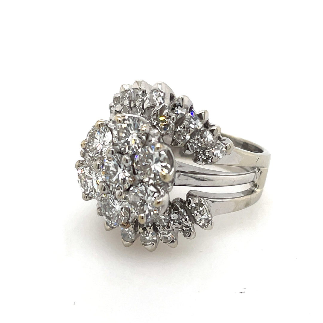 14K White Gold Floral Inspired 3CTW Diamond Bridal Set