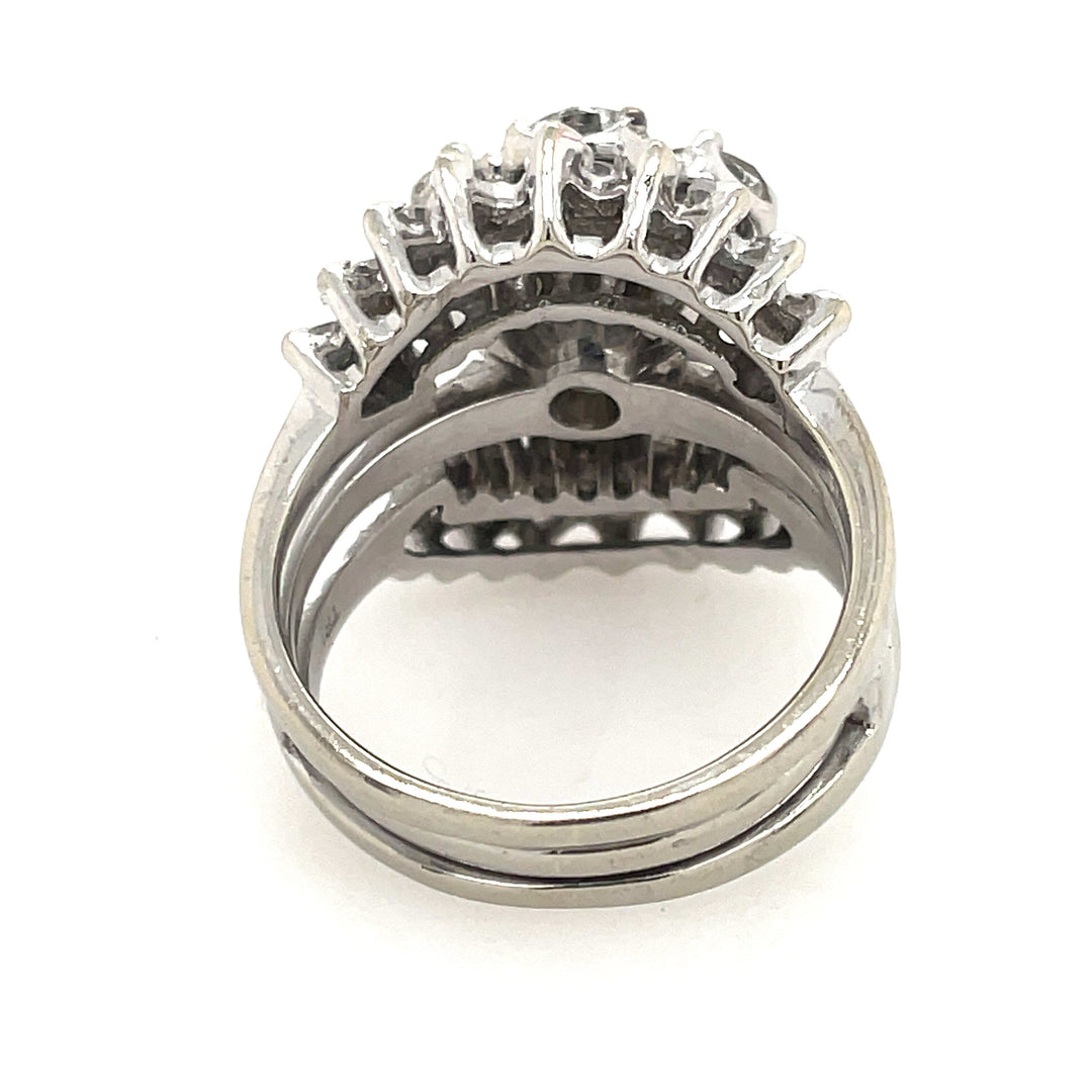 14K White Gold Floral Inspired 3CTW Diamond Bridal Set