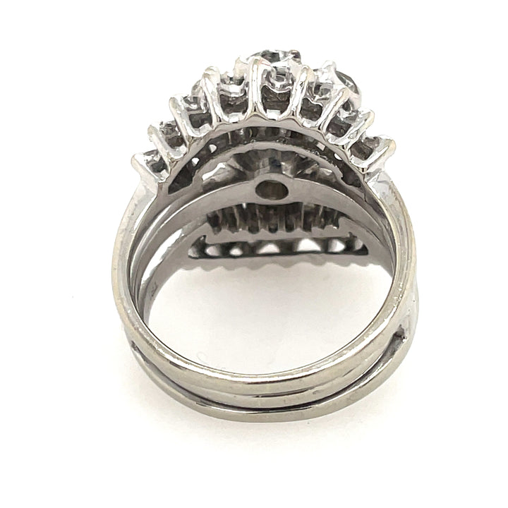 14K White Gold Floral Inspired 3CTW Diamond Bridal Set