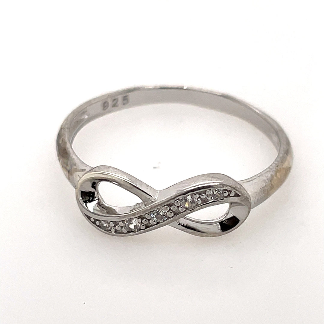 Sterling Silver and Diamond Infinity Ring