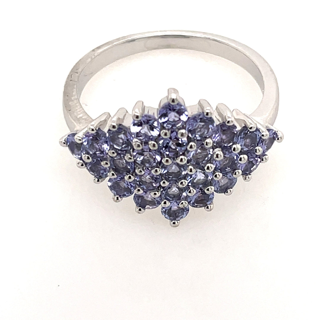 Sterling Silver Iolite Cluster Fashion Ring