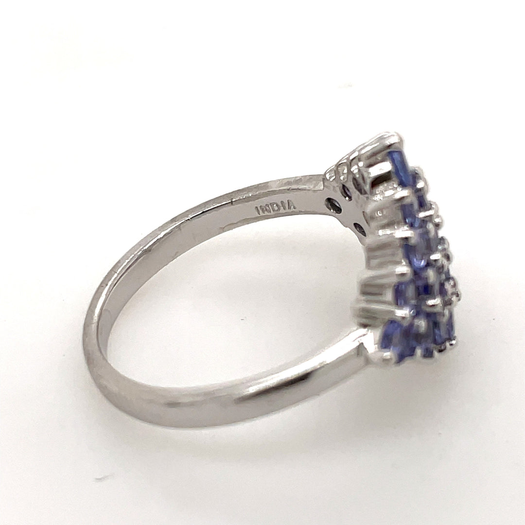 Sterling Silver Iolite Cluster Fashion Ring