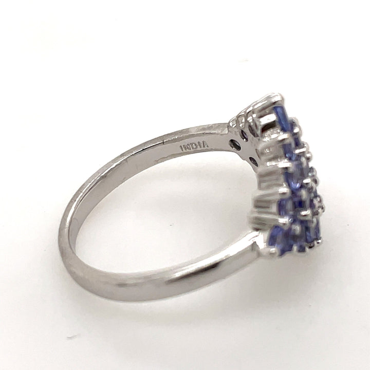 Sterling Silver Iolite Cluster Fashion Ring